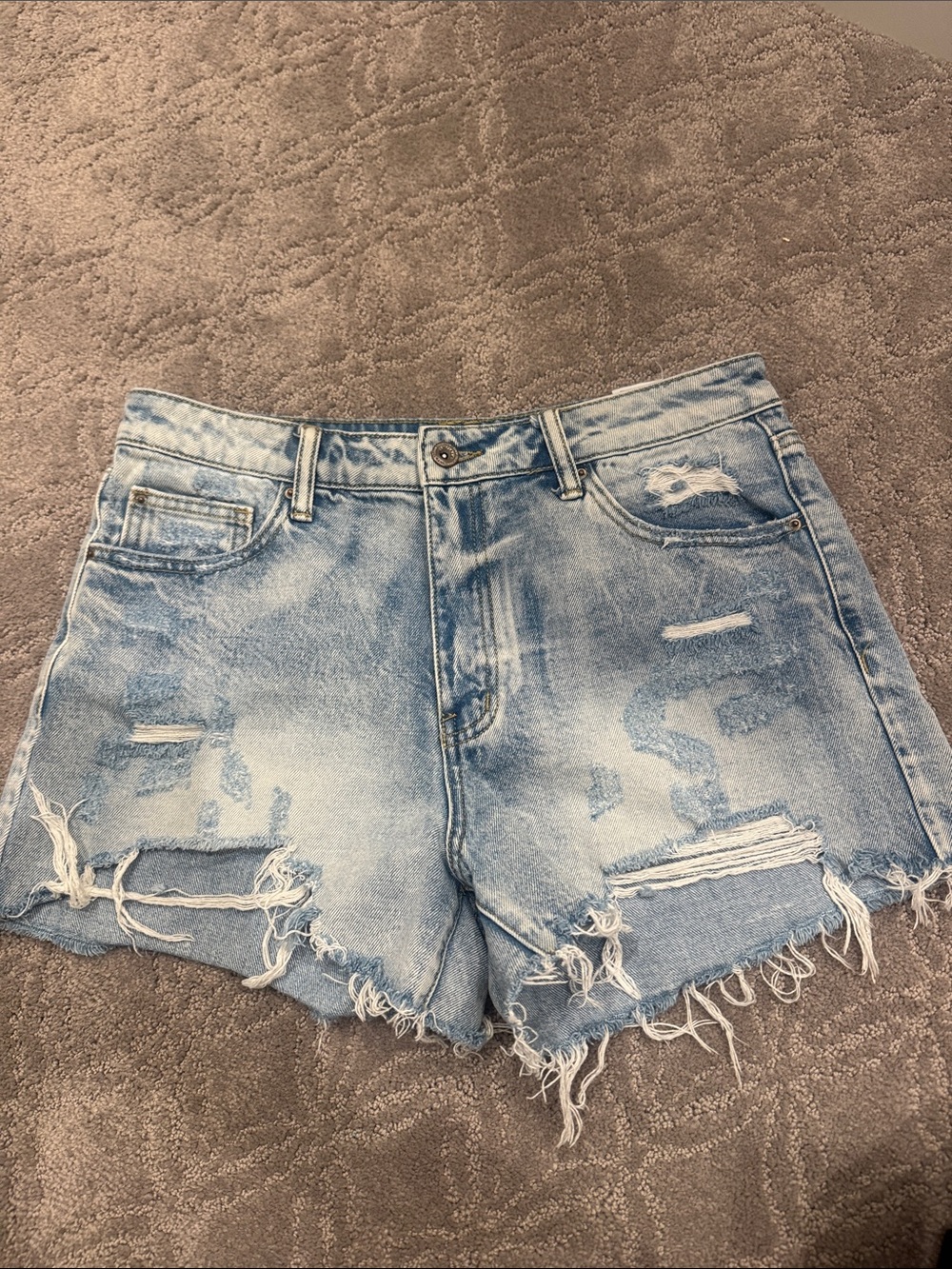 Special A Light Blue Distressed Denim Shorts - Women's